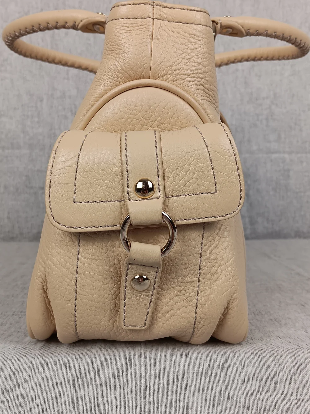 Vintage KATE LANDRY Boogie Bag Sand Leather Women's Satchel Handbag